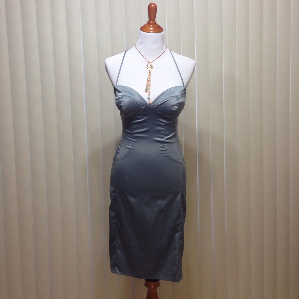 FLASH SALE!!! Sexy dusty blue cross back dress